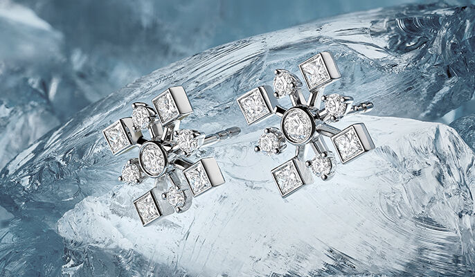 Birks Snowflake | Diamond Earrings in White Gold